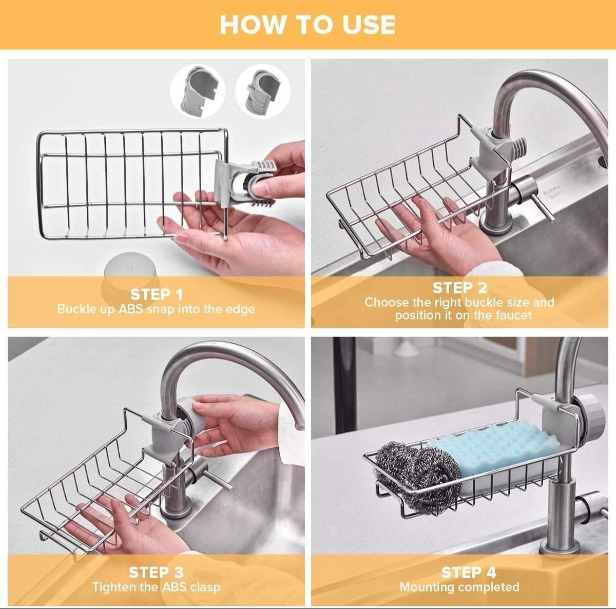 Stainless Steel Kitchen Faucet Sponge Holder